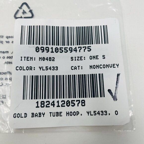 J Crew Womens One Size Tube Hoop Earrings in Matte Burnished Gold M0482 - Picture 6 of 6